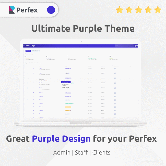 Ultimate Purple Theme for Perfex CRM